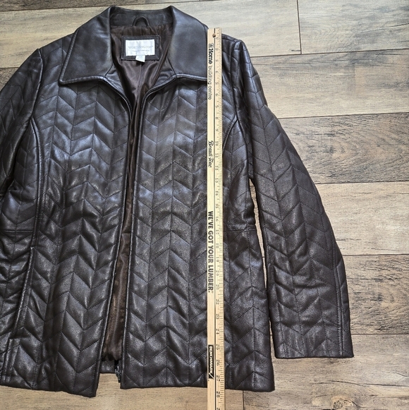 Worthington Leather Brown Large Women's Jacket - Picture 6 of 9
